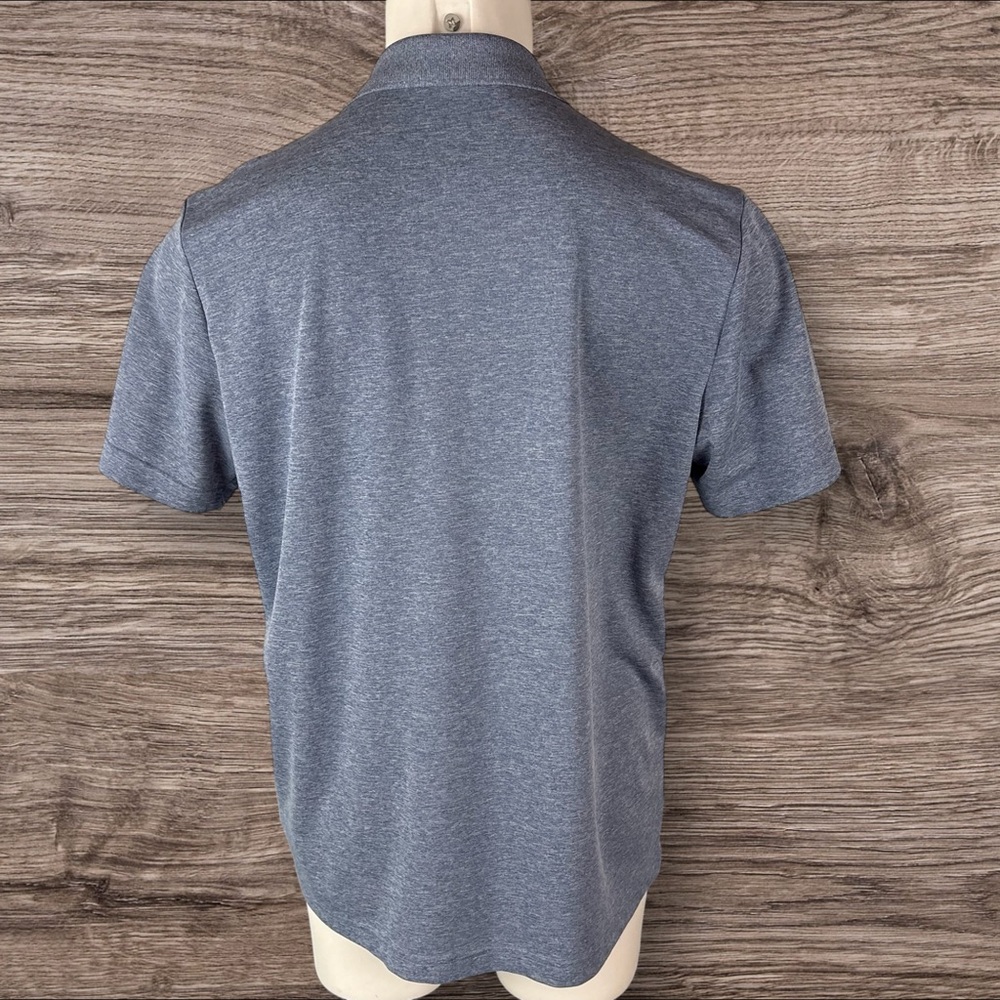 Adidas Polo Shirt Mens Large Gray blue Collared Prime Green Performance (886) - Picture 4 of 12